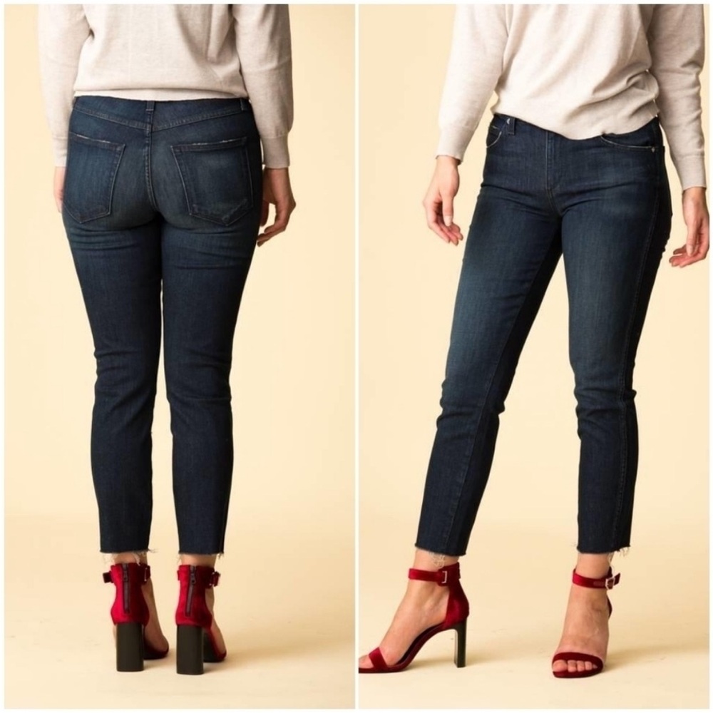 NWT AMO Stix Crop Mid Rise Ankle Skinny Jeans in Eclispe